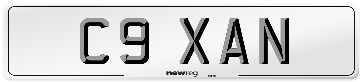C9 XAN Number Plate from New Reg